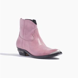 Golden Goose Baby Pink Young Boots with Stars on Heels. Size 36.